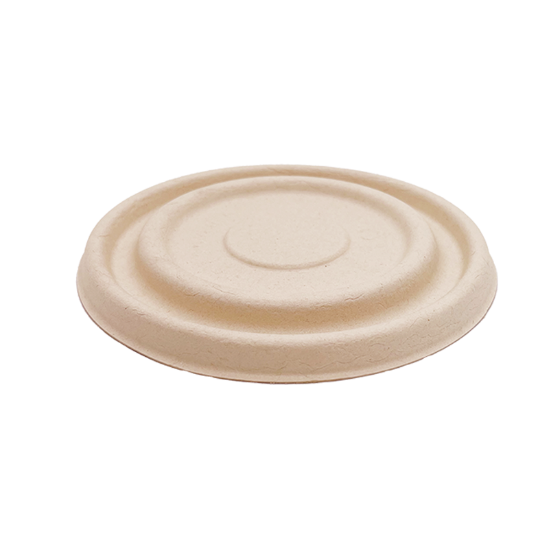 32OZ(D215MM) 100% COMPOSTABLE Bagasse Molded Fiber Round Container Lid - 400 Pieces/Case