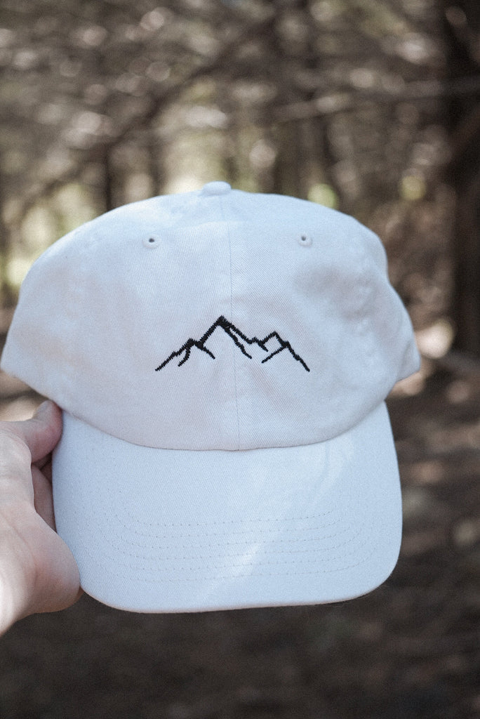 Mountain Line Art Embroidered Baseball Cap | Hiking Hats | Outdoorsy Hats | Embroidered Dad Hats | Nature Hat | Outdoorsy Gifts