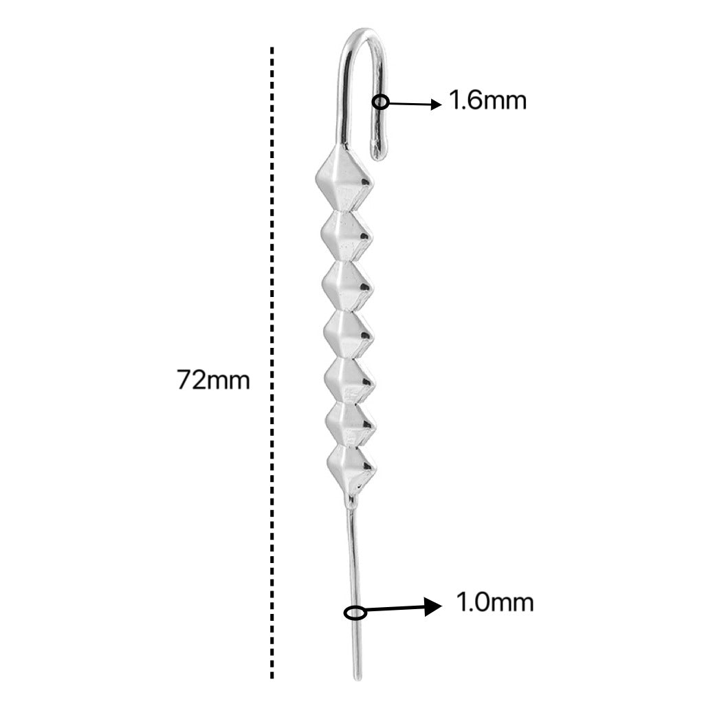 Stainless steel casting tiger snake ear hanging ear clip punk exaggerated puncture ear needle simple diagonal ear