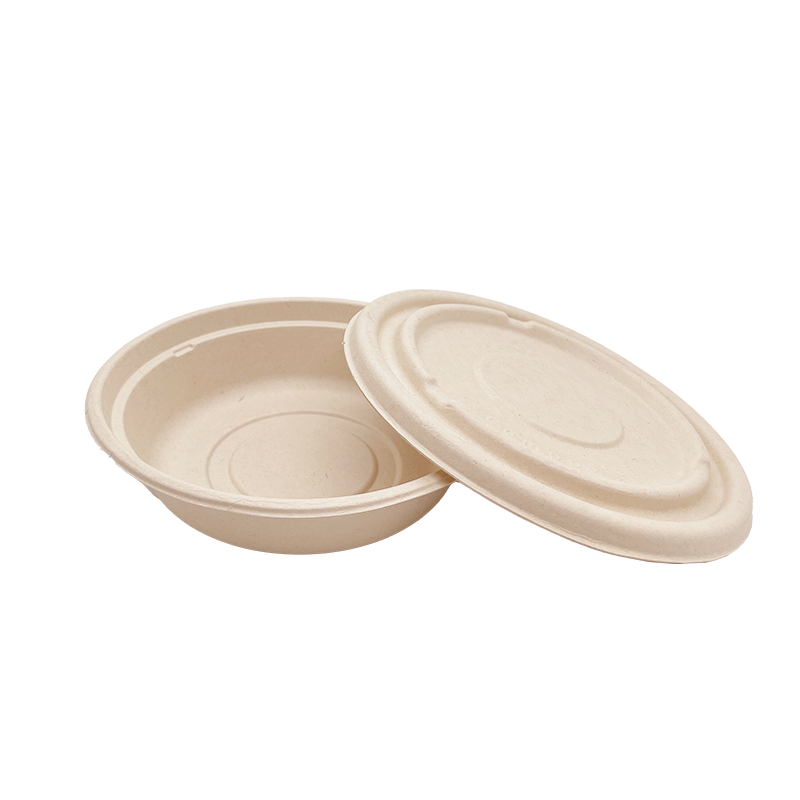 32OZ(D215MM) 100% COMPOSTABLE Bagasse Molded Fiber Round Container Lid - 400 Pieces/Case