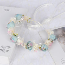 Load image into Gallery viewer, Korean style fairy flower wreath silk cloth flower bud pearl headband fresh and versatile photo studio headwear