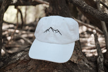 Load image into Gallery viewer, Mountain Line Art Embroidered Baseball Cap | Hiking Hats | Outdoorsy Hats | Embroidered Dad Hats | Nature Hat | Outdoorsy Gifts