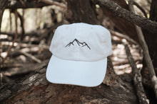 Load image into Gallery viewer, Mountain Line Art Embroidered Baseball Cap | Hiking Hats | Outdoorsy Hats | Embroidered Dad Hats | Nature Hat | Outdoorsy Gifts