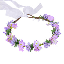 Load image into Gallery viewer, Hawaiian flower garland headband, bride&#39;s wedding headdress, bridesmaid&#39;s photo, simulated flower wreath, mini flower