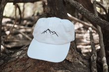 Load image into Gallery viewer, Mountain Line Art Embroidered Baseball Cap | Hiking Hats | Outdoorsy Hats | Embroidered Dad Hats | Nature Hat | Outdoorsy Gifts