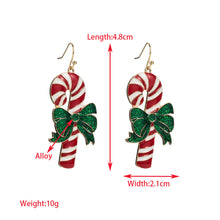 Load image into Gallery viewer, Christmas series fashionable ear hook personalized drip oil reindeer snowflake candy ear studs S925 silver needle ear accessories