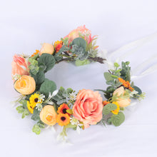 Load image into Gallery viewer, Vintage flower crown handmade simulation flower head accessory bride&#39;s photo flower crown headpiece