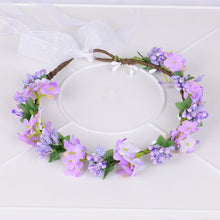 Load image into Gallery viewer, Hawaiian flower garland headband, bride&#39;s wedding headdress, bridesmaid&#39;s photo, simulated flower wreath, mini flower