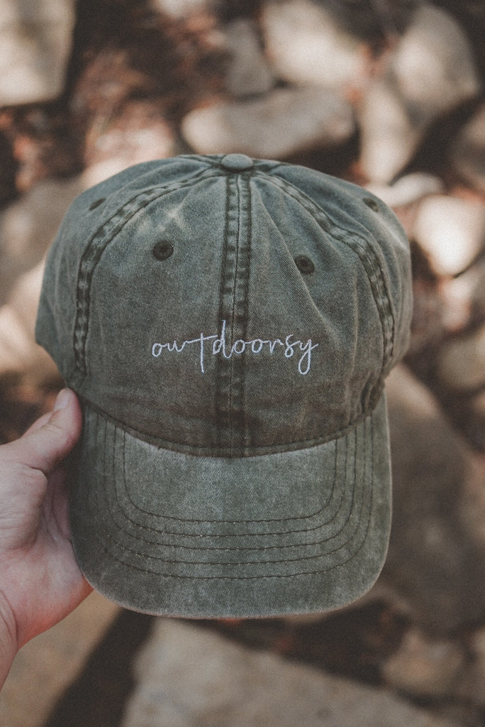 Outdoorsy Embroidered Baseball Cap | Hiking Hats | Outdoorsy Hats | Embroidered Dad Hats | Nature Hat | Outdoorsy Gifts