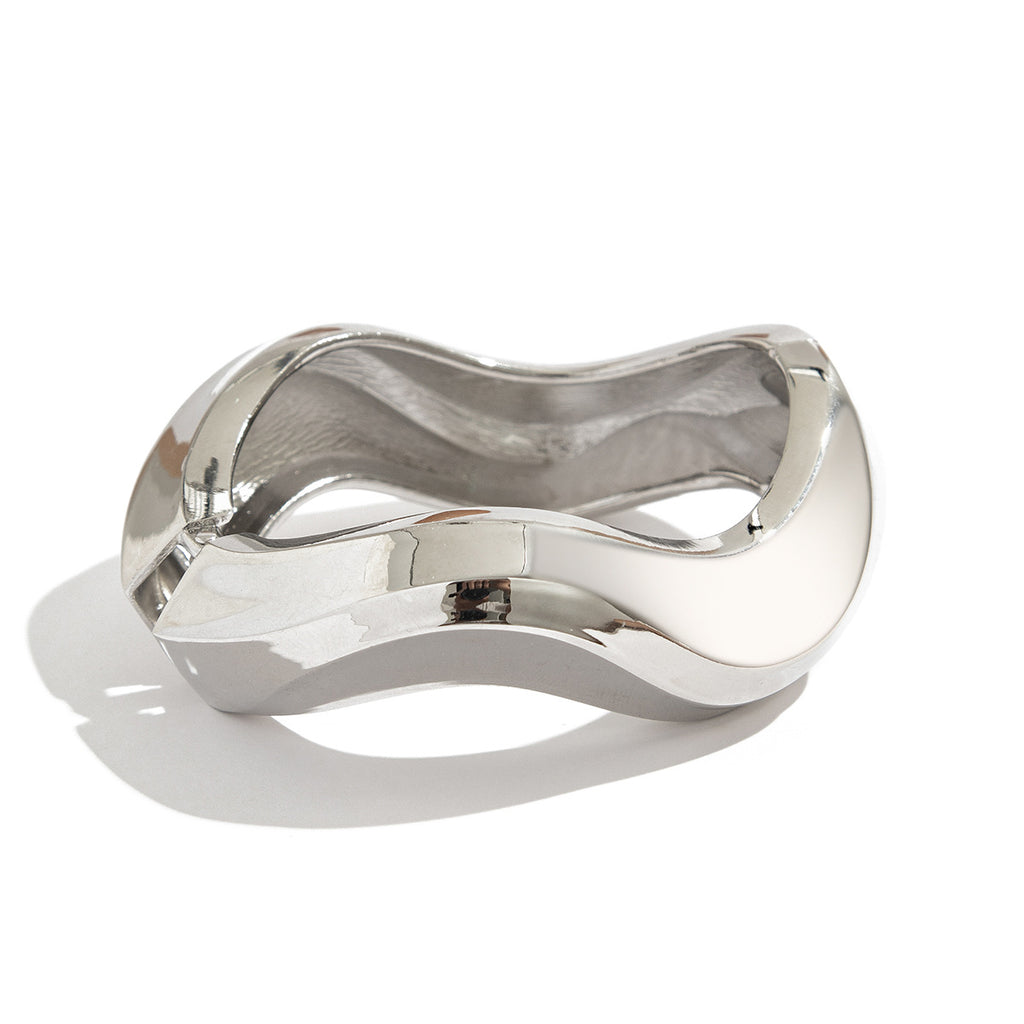 Irregular edged spring bracelet ins wind metallic folds Bracelet smooth surface