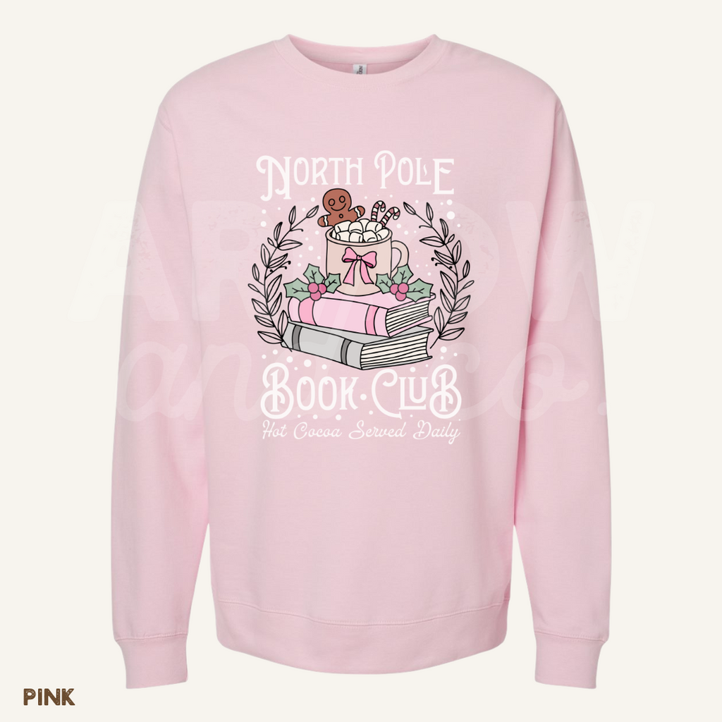 Pink North Pole Book Club Sweatshirt